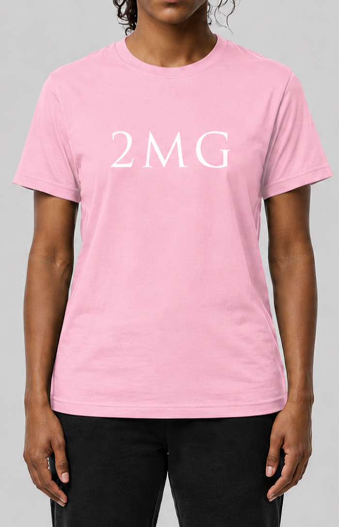 Pink and White Women's 2MG Tee